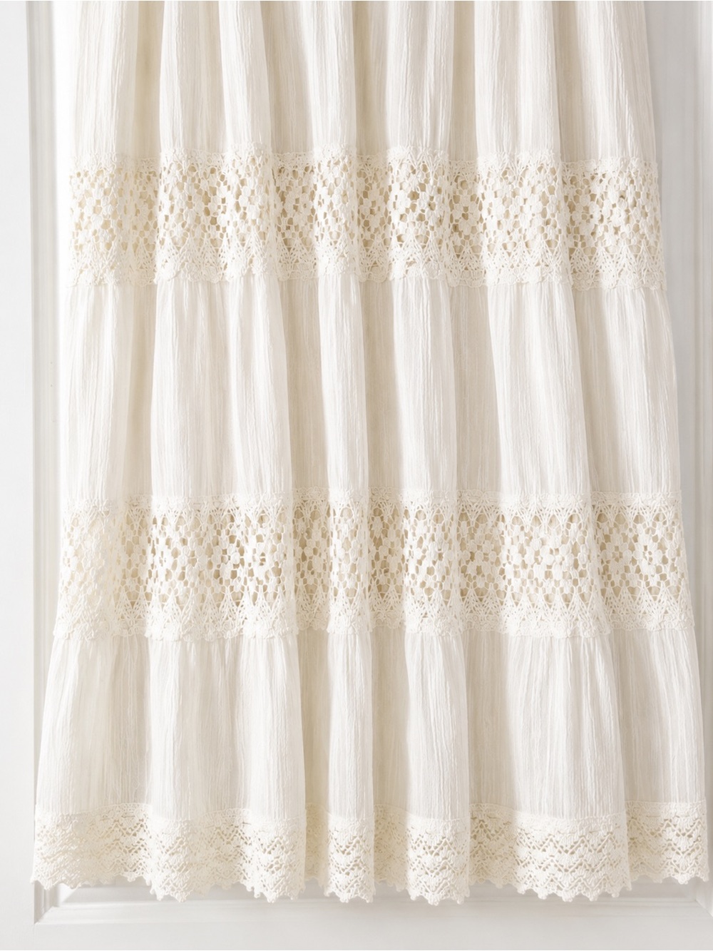 Forgotten Grace Gauze and
Crochet Lace Tiered Maxi Skirt Size XXL - Picture 5 of 9